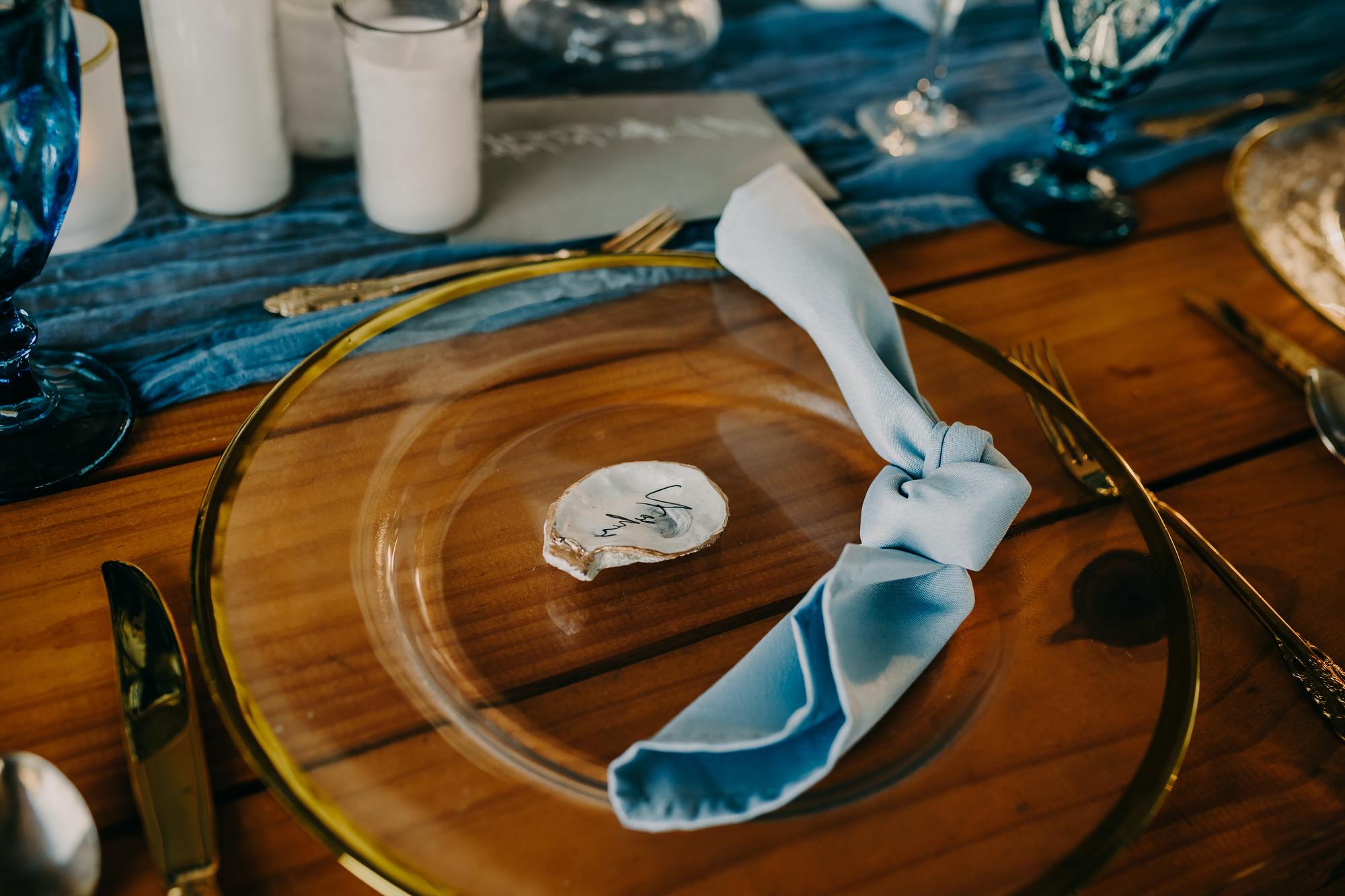 Workshop table setup with plates and utensils
